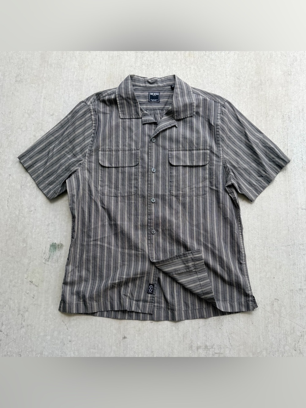 Todd Snyder Camp Shirt Men Size Medium Striped Button Up Short Sleeve